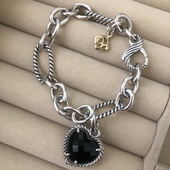 David Yurman Jewelry - David Yurman link bracelet with heart charm